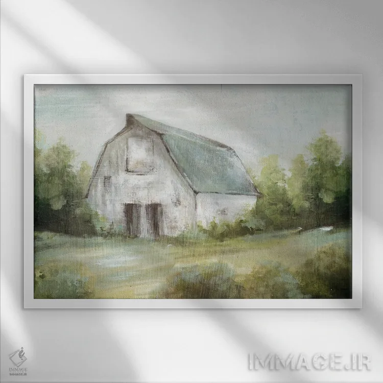 تابلو خاطرات خانه روستایی اثر اوا واتس - نمای قابدار سفید