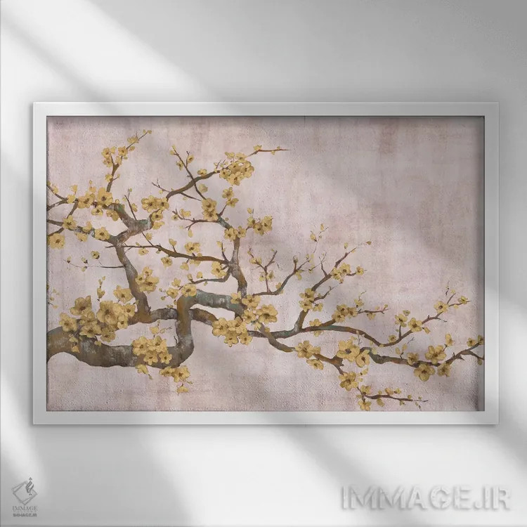 تابلو زاویههای طلا اثر اوا واتس - نمای قابدار سفید