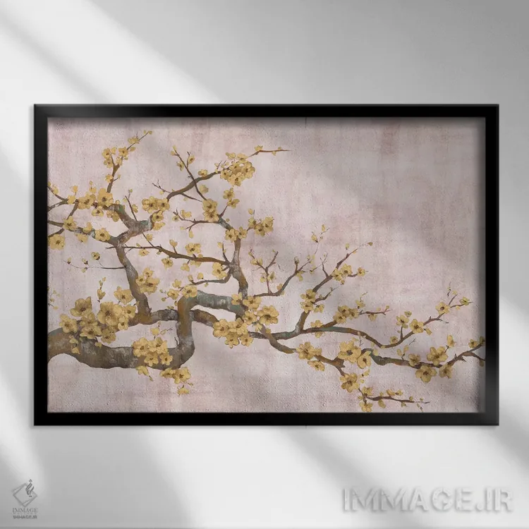 تابلو زاویههای طلا اثر اوا واتس - نمای قابدار مشکی