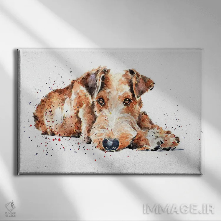 تابلو تِریِر ایرلندی ۱ اثر ادز واترکالرز (برند نقاشی آبرنگ) - نمای روبهرو روی دیوار