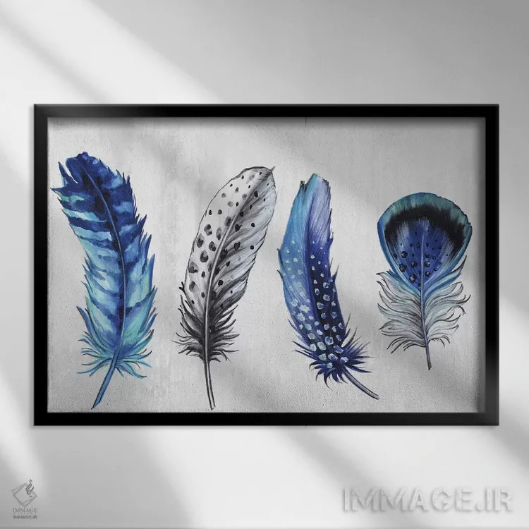 تابلو صف پرها اثر اوا واتس - نمای قابدار مشکی