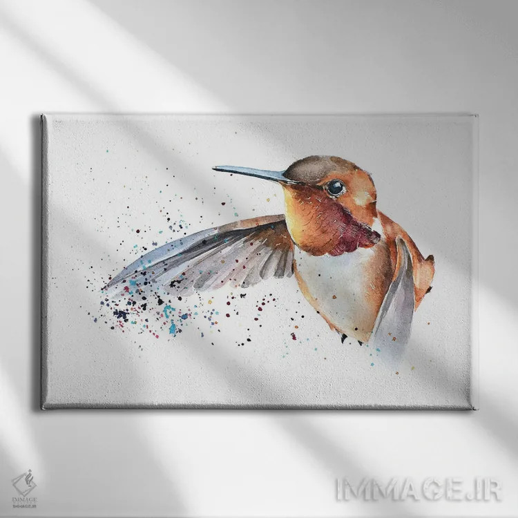 تابلو مرغ مگسخوار اثر ادز واترکالرز (برند نقاشی آبرنگ) - نمای روبهرو روی دیوار