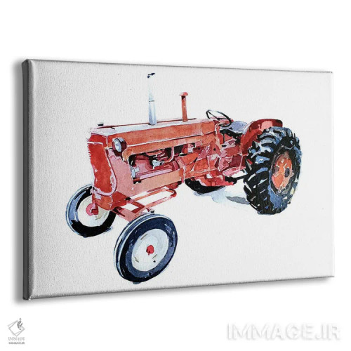 تابلو تراکتور قرمز کوچولو اثر ادز واترکالرز (برند نقاشی آبرنگ) - نمای پرسپکتیو محصول