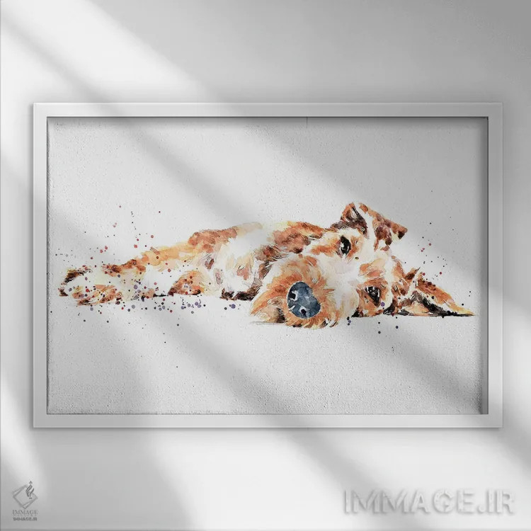 تابلو تِریِر ایرلندی ۲ اثر ادز واترکالرز (برند نقاشی آبرنگ) - نمای قابدار سفید