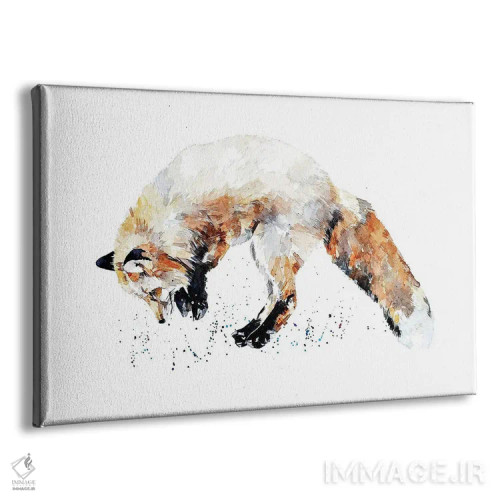 تابلو روباه شکارچی موش ۲ اثر ادز واترکالرز (برند نقاشی آبرنگ) - نمای پرسپکتیو محصول