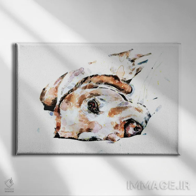 تابلو آرامش لابرادور اثر ادز واترکالرز (برند نقاشی آبرنگ) - نمای روبهرو روی دیوار