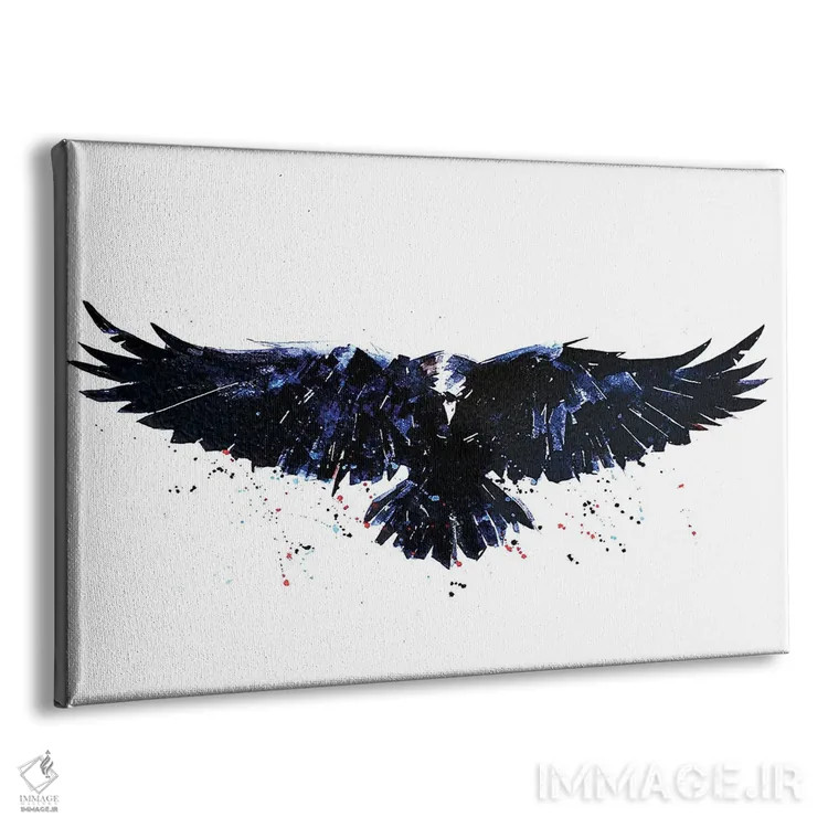 تابلو کلاغ سیاه اثر ادز واترکالرز (برند نقاشی آبرنگ) - نمای پرسپکتیو محصول