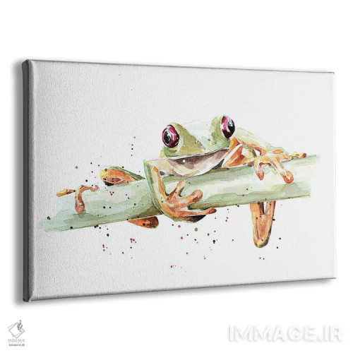 تابلو قورباغه درختی اثر ادز واترکالرز (برند نقاشی آبرنگ) - نمای پرسپکتیو محصول