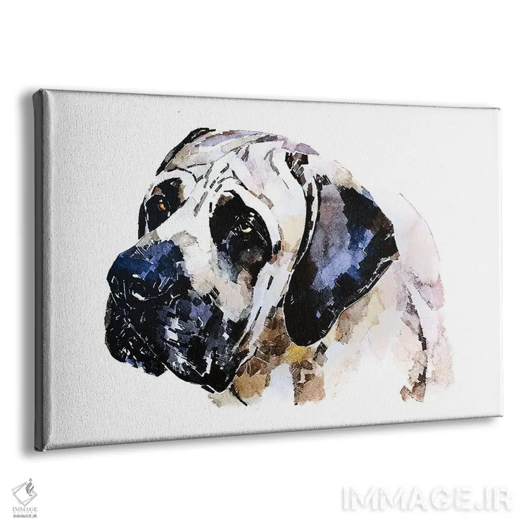 تابلو مستیف انگلیسی (نژاد سگ) اثر ادز واترکالرز (برند نقاشی آبرنگ) - نمای پرسپکتیو محصول