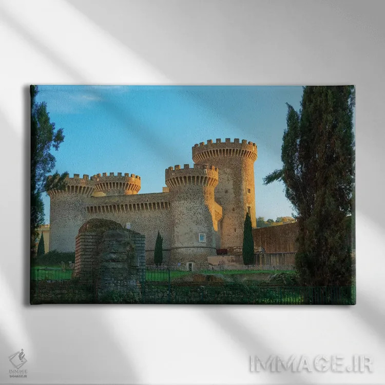 تابلو ایتالیا، روکا پیا. قلعه در تیوُلی، نزدیک رم اثر امیلی ویلسون - نمای روبهرو روی دیوار