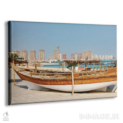 تابلو کشور قطر، دوحه. قایق سنتی دو اثر امیلی ویلسون - نمای پرسپکتیو محصول