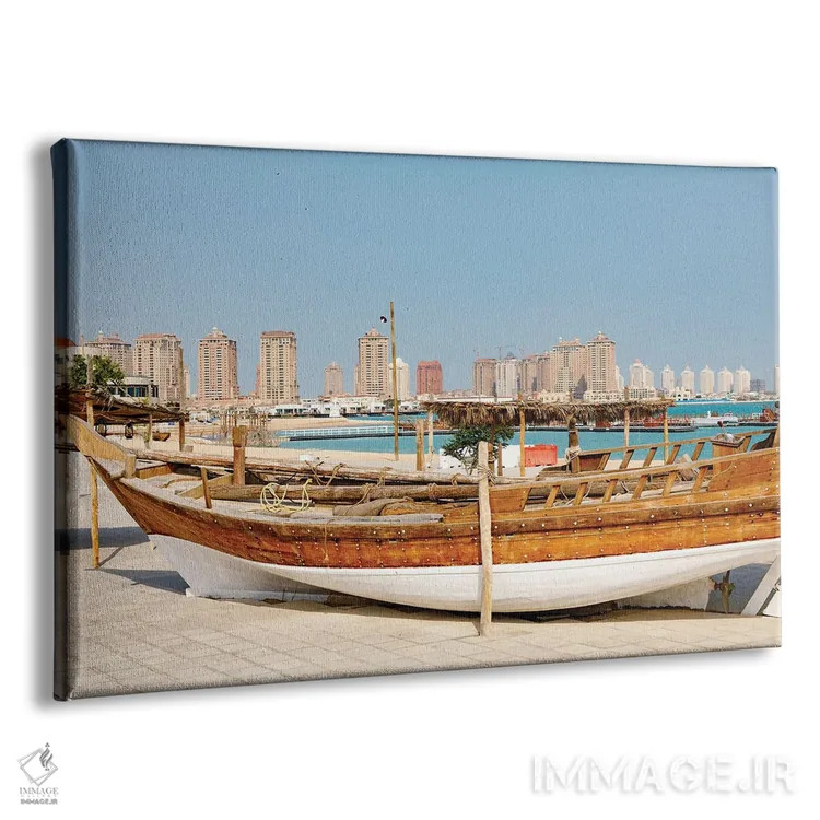 تابلو کشور قطر، دوحه. قایق سنتی دو اثر امیلی ویلسون - نمای پرسپکتیو محصول