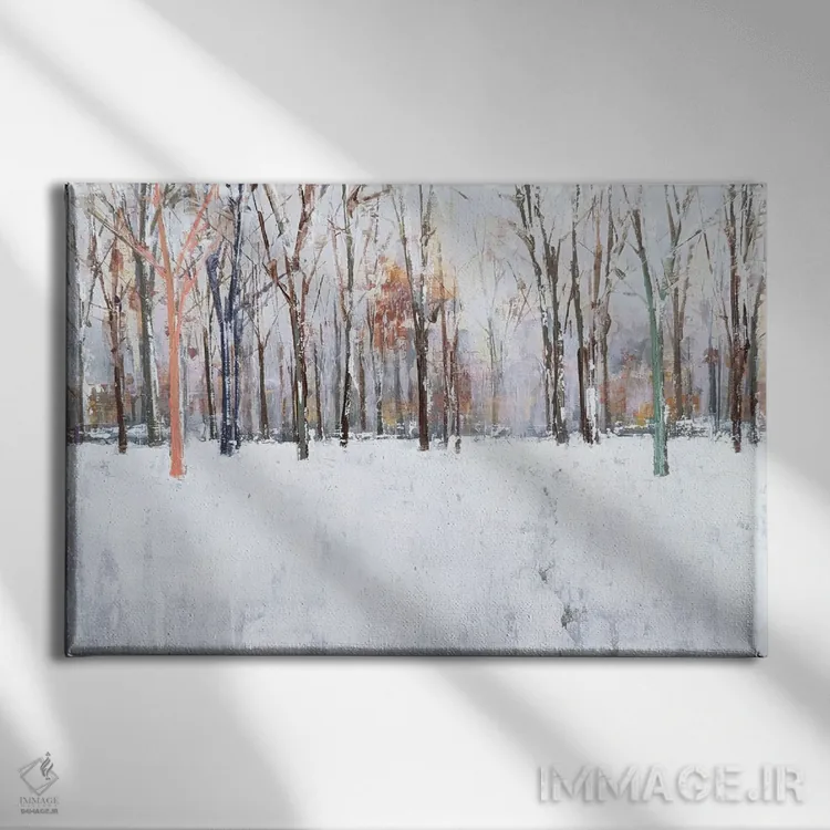 تابلو زمستان در پارک II اثر ادوارد وارکنتین - نمای روبهرو روی دیوار