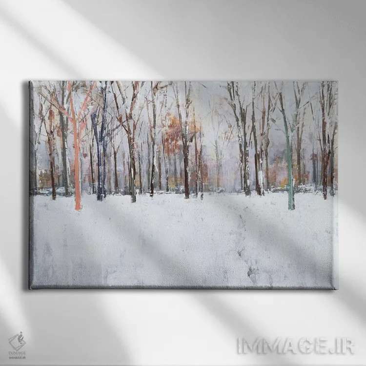 تابلو زمستان در پارک II اثر ادوارد وارکنتین - نمای روبهرو روی دیوار