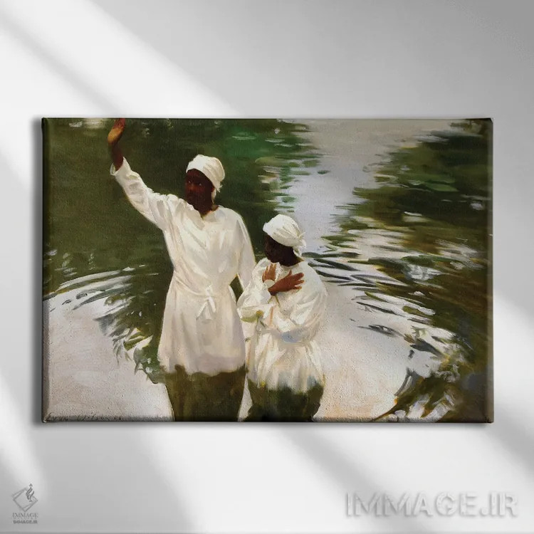 تابلو غسل تعمید در برکه اثر ایوان ویلسون - نمای روبهرو روی دیوار