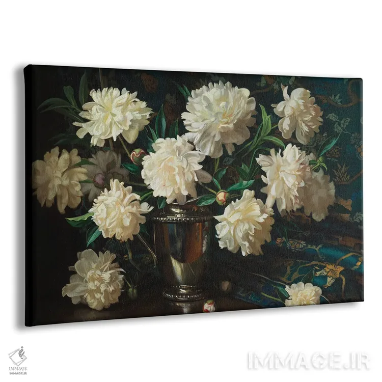 تابلو گلهای صدتومانی و نقره اثر ایوان ویلسون - نمای پرسپکتیو محصول