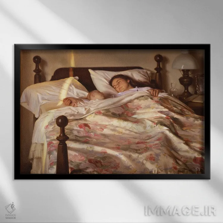 تابلو آنیتا و الیوت اثر ایوان ویلسون - نمای قابدار مشکی