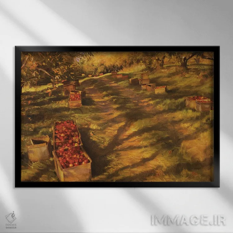 تابلو باغ سیب اثر ایوان ویلسون - نمای قابدار مشکی