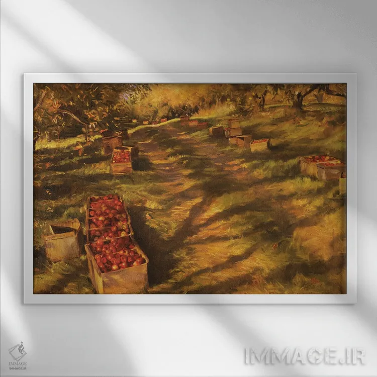 تابلو باغ سیب اثر ایوان ویلسون - نمای قابدار سفید