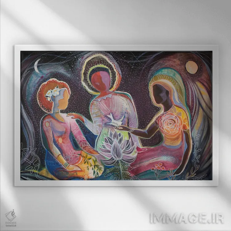 تابلو قدرت شفابخش اشتراکگذاری اثر الیری ریـدال - نمای قابدار سفید