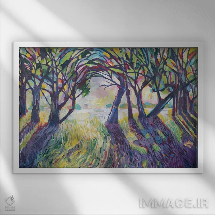 تابلو سایههای دیرهنگام اثر الیری ریـدال - نمای قابدار سفید