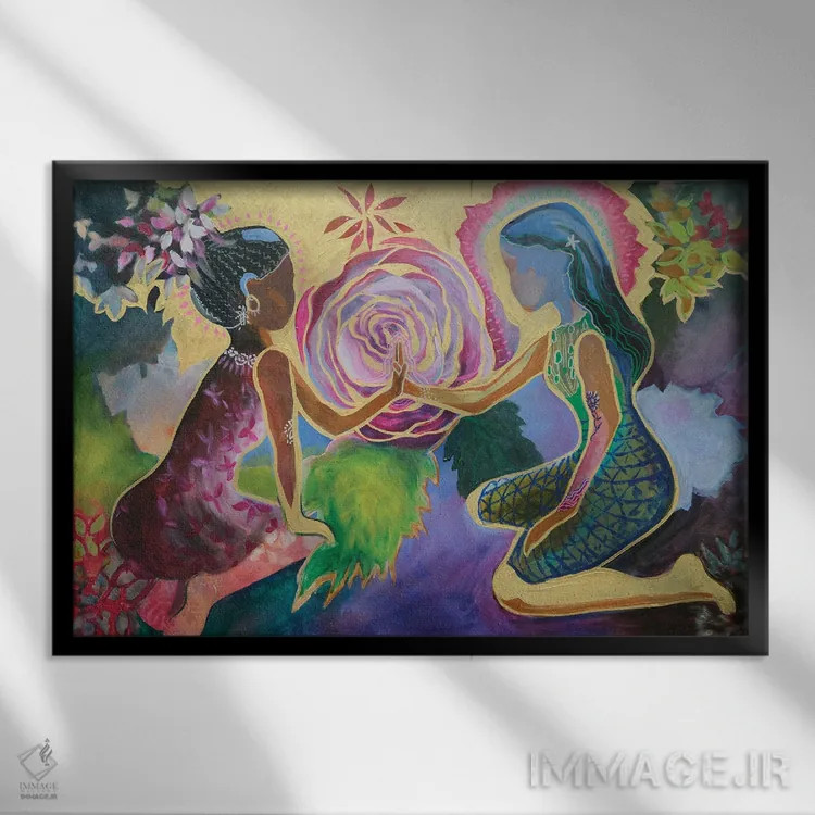 تابلو دوستی اثر الیری ریـدال - نمای قابدار مشکی