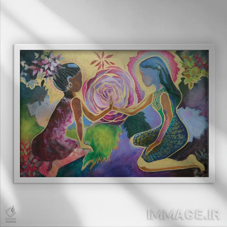 تابلو دوستی اثر الیری ریـدال - نمای قابدار سفید