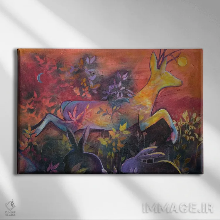 تابلو دویدن در غروب اثر الیری ریـدال - نمای روبهرو روی دیوار