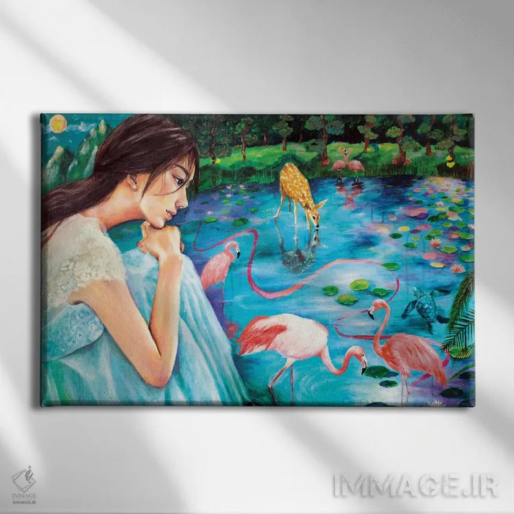 تابلو انتظار اثر یوری کیم - نمای روبهرو روی دیوار
