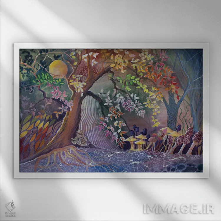 تابلو درخت مادر شماره ۳ اثر الیری ریـدال - نمای قابدار سفید