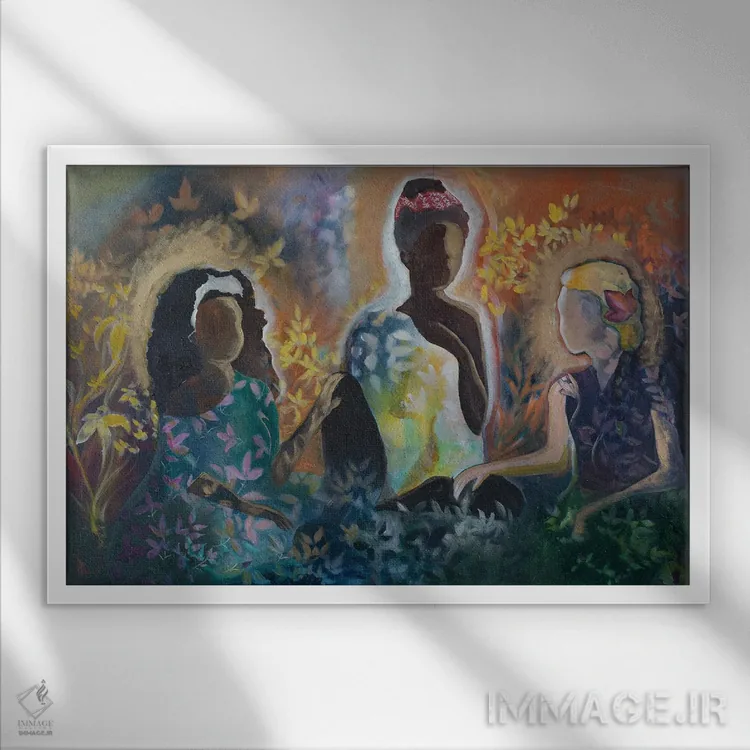 تابلو گفتوگو اثر الیری ریـدال - نمای قابدار سفید