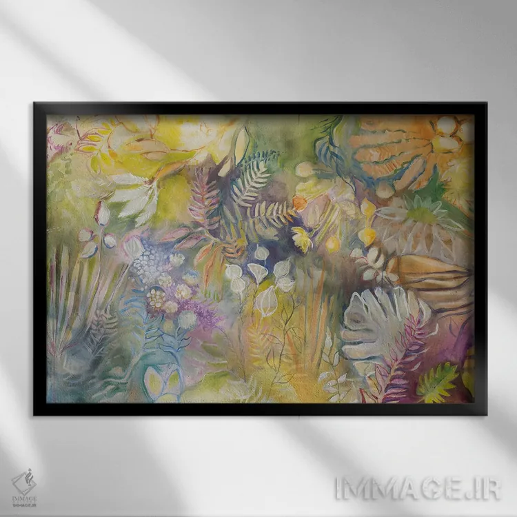 تابلو برگها اثر الیری ریـدال - نمای قابدار مشکی