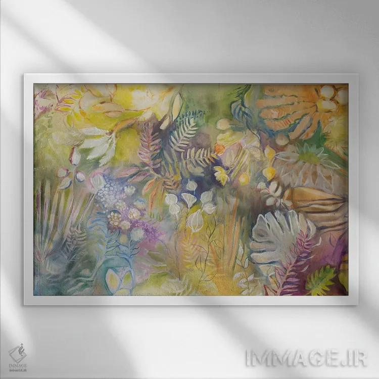 تابلو برگها اثر الیری ریـدال - نمای قابدار سفید