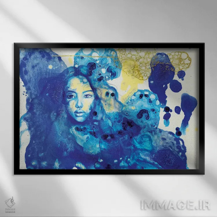 تابلو درهای آبی در تونس اثر یوری کیم - نمای قابدار مشکی