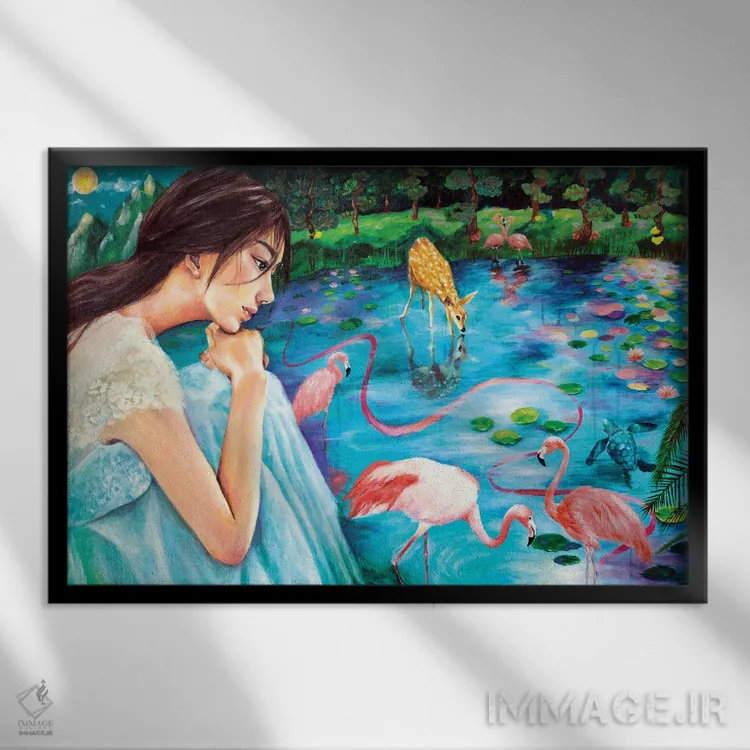 تابلو انتظار اثر یوری کیم - نمای قابدار مشکی