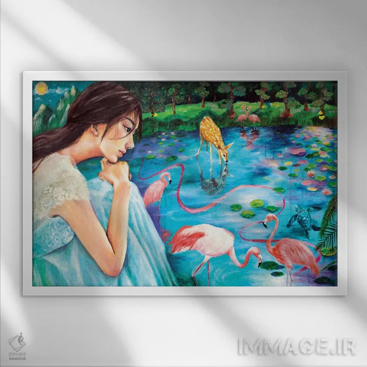 تابلو انتظار اثر یوری کیم - نمای قابدار سفید