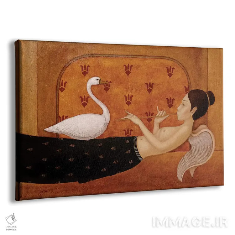 تابلو فرشته و قوی سفید اثر ادوارد زنتسیک - نمای پرسپکتیو محصول