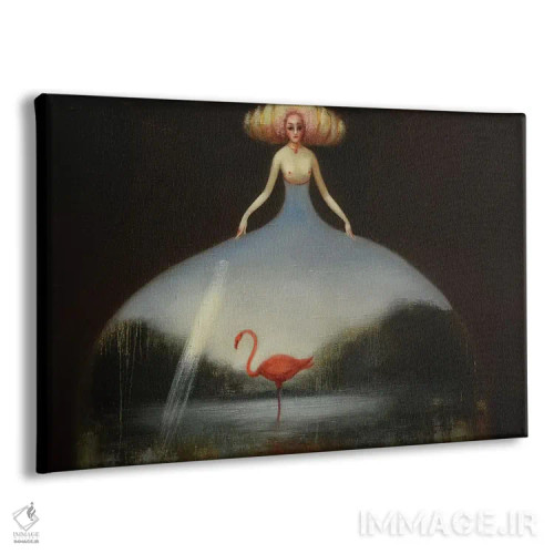 تابلو فلامینگو صورتی اثر ادوارد زنتسیک - نمای پرسپکتیو محصول
