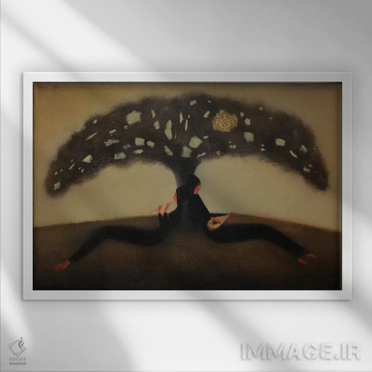 تابلو درخت اسرارآمیز: پرواز صدا اثر ادوارد زنتسیک - نمای قابدار سفید