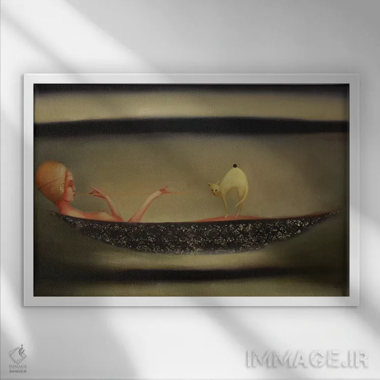 تابلو موسیقی اسرارآمیز اثر ادوارد زنتسیک - نمای قابدار سفید