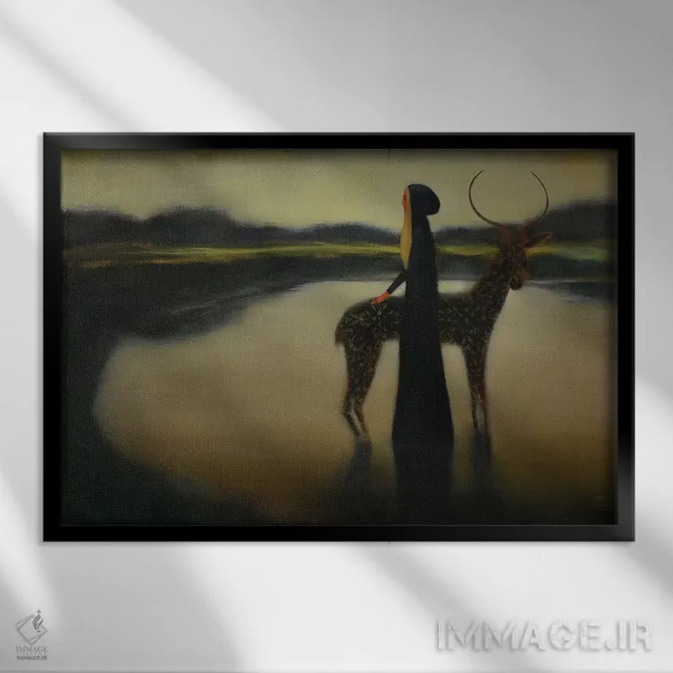 تابلو داستان ناشناخته اثر ادوارد زنتسیک - نمای قابدار مشکی