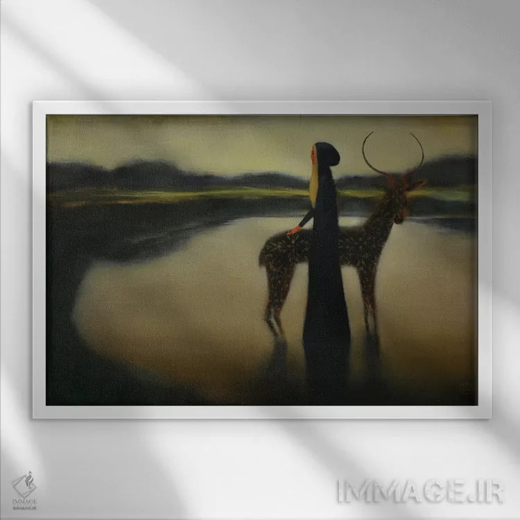 تابلو داستان ناشناخته اثر ادوارد زنتسیک - نمای قابدار سفید