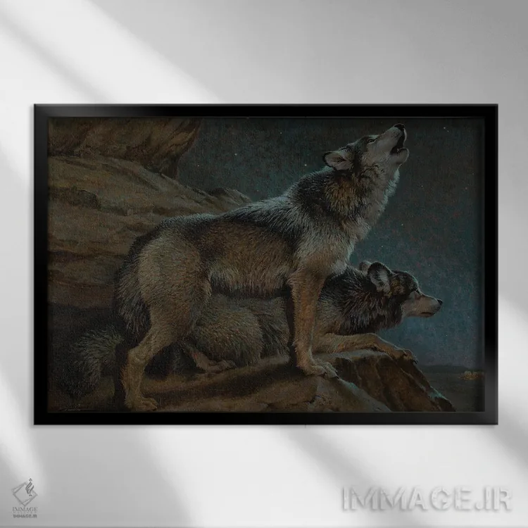 تابلو بوی انسان - نگهبانان شب اثر ازرا تاکر - نمای قابدار مشکی