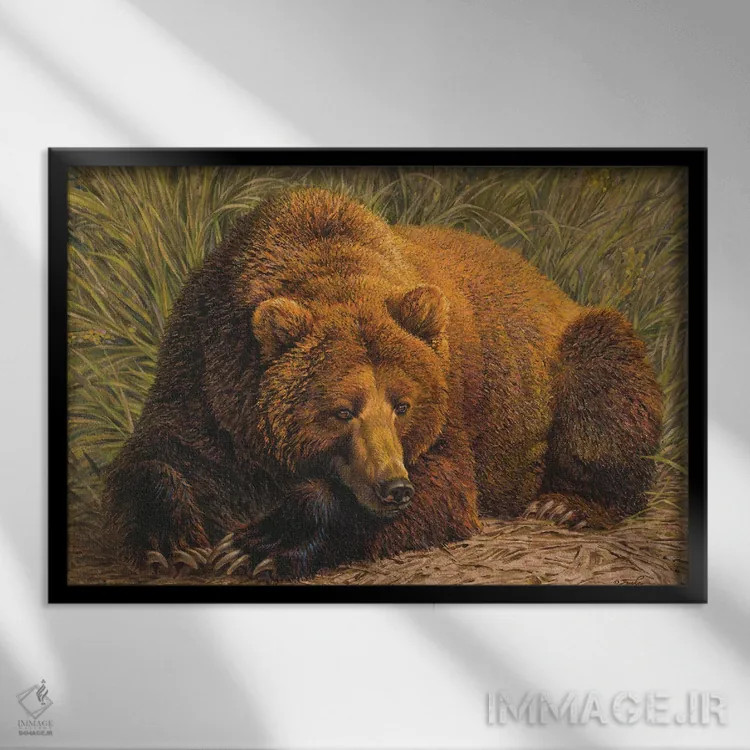 تابلو به سختی بیدار اثر ازرا تاکر - نمای قابدار مشکی