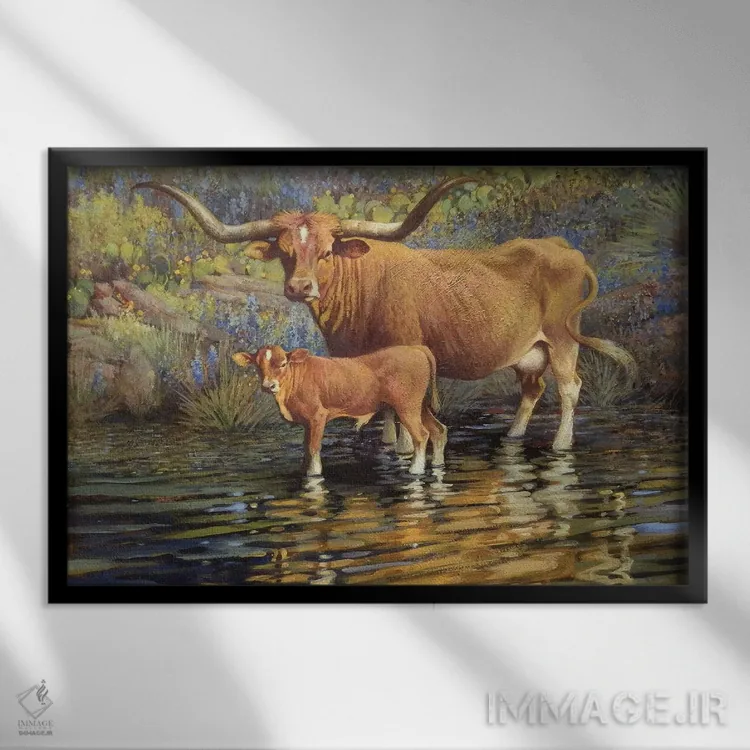 تابلو انعکاس تگزاس اثر ازرا تاکر - نمای قابدار مشکی