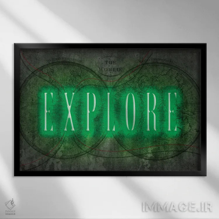 تابلو اکتشاف اثر فرانک آموروسو - نمای قابدار مشکی