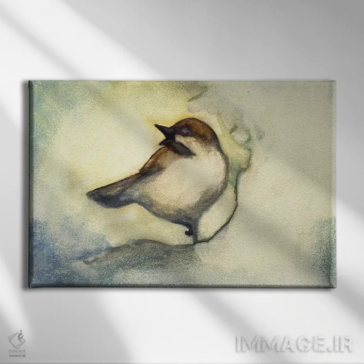 تابلو چیکادی آوازخوان اثر مایت فلای آرت اند ایلاستریشن (استودیو طراحی و تصویرگری) - نمای روبهرو روی دیوار