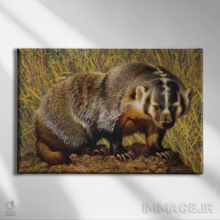 تابلو زندگی در روستا (یا سکونتگزینی) اثر ازرا تاکر - نمای روبهرو روی دیوار