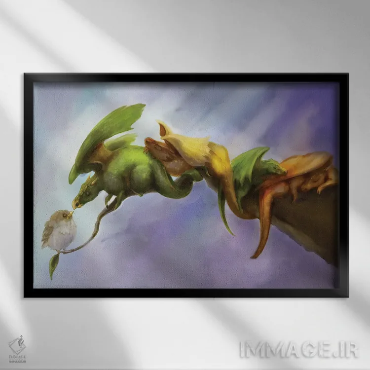 تابلو همپَر (همفکر و همنوع) اثر مایت فلای آرت اند ایلاستریشن (استودیو طراحی و تصویرگری) - نمای قابدار مشکی