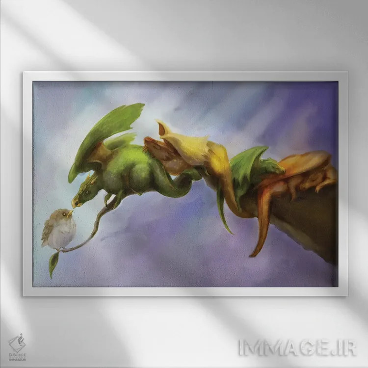 تابلو همپَر (همفکر و همنوع) اثر مایت فلای آرت اند ایلاستریشن (استودیو طراحی و تصویرگری) - نمای قابدار سفید